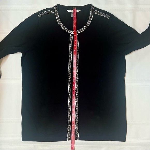 Open Cardigan Embellished Cotton Blend Sz L EUC Peter Nygard - Picture 9 of 12